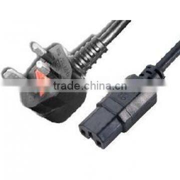 BS 1363 plug to IEC C15 UK mians power lead
