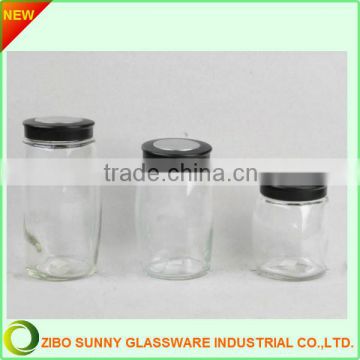 Glass Canister With Black Lid