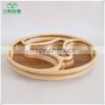 2016 newly good strength Natural Round Bamboo Fruit Tray