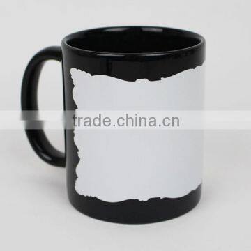 11oz black luminous mug with irregular edge