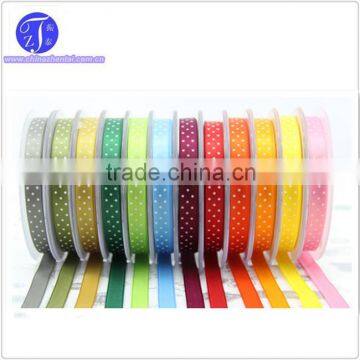 Supply printed grosgrain ribbon wholesale,Curling dot printing ribbon paper card