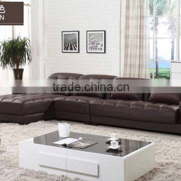 100% First Layout Cow leather L-Shapebrown High Quality Leather Sofa AL339