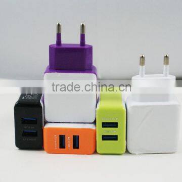 Dual USB Travel Wall Charger EU US Plug for IPhone IPad Samsung Galaxy photo-2