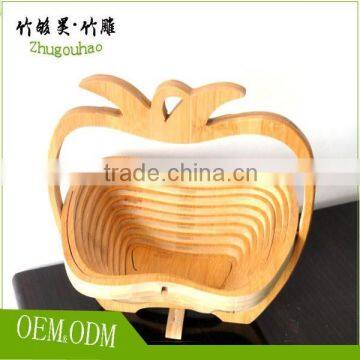 Long service life handmade bamboo folding basket fruit to collect fruit