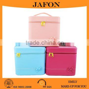 Cosmetic Case Travel Toiletry Bag Organizer With Mirror And Butterfly Knot Design
