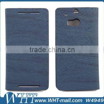 Hot Sale Wood Design Wallet Leather Case for HTC One M8, for HTC One M8 Leather Case