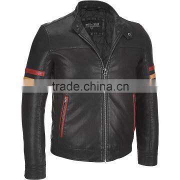 Motorcycle leather jacket grey & black