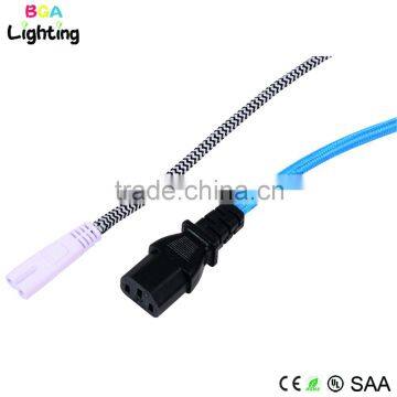 Female Plug with braided electrical wire for CCC, EU, UL