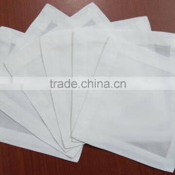 Plain cotton cocktail napkins white