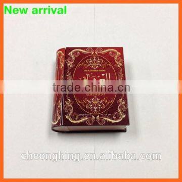 Book gift storage tin box/Metal book shaped tin gift box