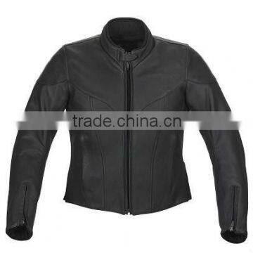 Ladies Black Leather Motorbike Jacket