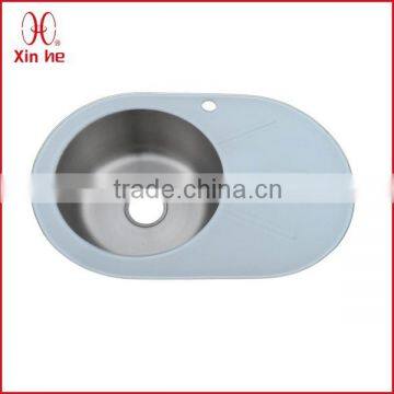 glass stainless steel sink round