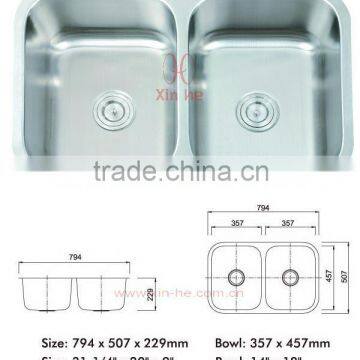 Double bowl Stainless Steel undermount sink