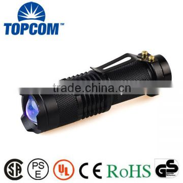 Mini Pocket UV LED 395NM Ultra Violet Zoomable UV Black Light Torch