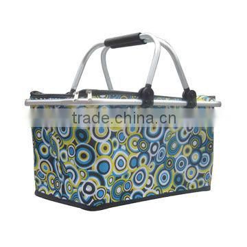 Aluminium frame collapsible 600D polyester insulated picnic basket