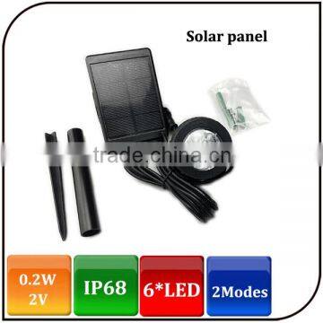 Widely usage waterproof level IP68 2 modes 6LED ultra-bright underwater solar spotlight with light-control system