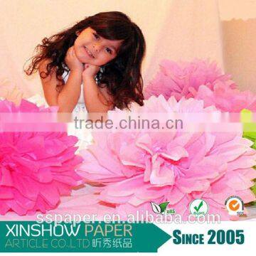 Colorful DIY tissue paper flowers for wedding decoration car flower