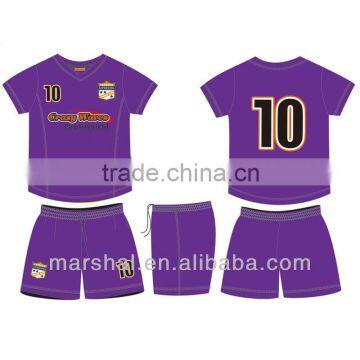 Subhlimation printing OEM blank kids soccer uniforms youth plain soccer jersey