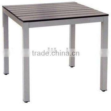 Aluminum with plastic wood table