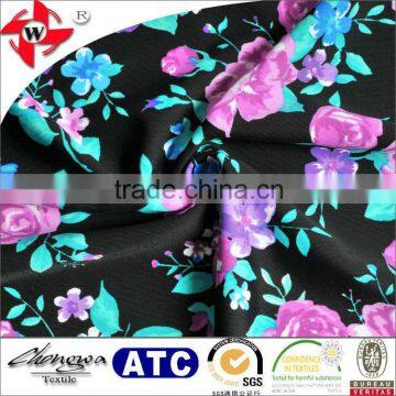 chuangwei textile newest designer lycra elegance printed fabric for women's dress