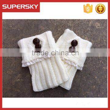 New Wholesale Customized Knitted Women Lace Boot Cuffs Leg Warmers photo-3