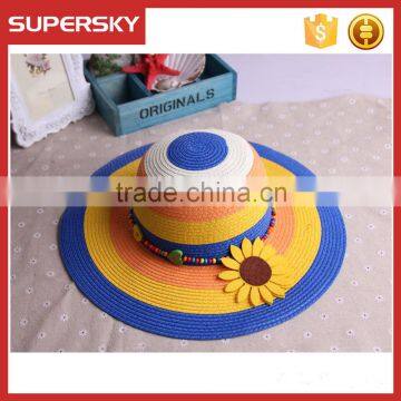 K-114 Flower Women Ladies Floppy Bohemia Straw Hat Wide Large Brim Sun Summer Beach Cap Hat photo-5