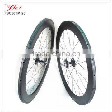 2016 Fixed gear wheels for track bike 700C 60mm carbon tubular track bike wheels 25mm with Single Speed Hub