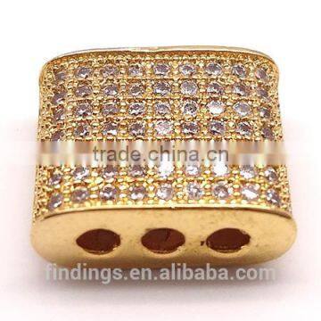 BJ4681 rectangle micro pave beads, micro setting beads,zirconia jewelry wholesale
