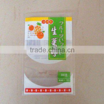 OPP/CPP laminated plastic packaging bags with bottom gusset for snack