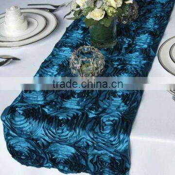 Luxury embroidered satin table runner for weddings