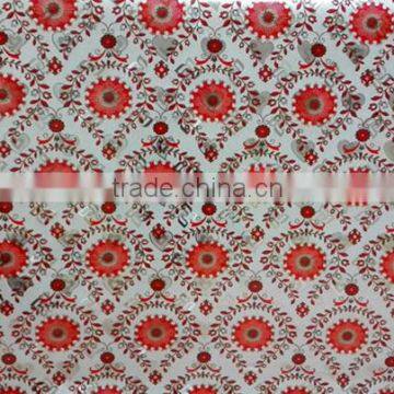 golden embossed pvc tablecloth in roll new design with red flowers