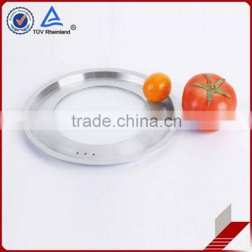 Flat shape tempered glass pan lid frying pan lid