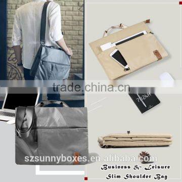 High Quality Laminated Canvas Tablet/Laptop Slim Tote handbag With Long Shoulder Strap                        
                                                Quality Choice