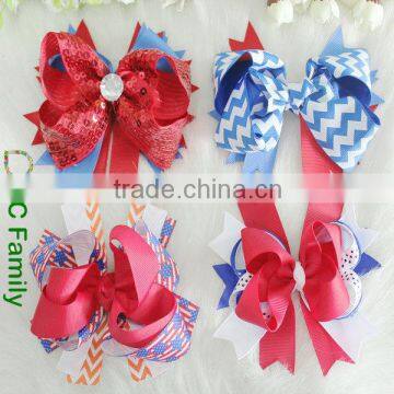 July 4th holiday hair bows boutique hair bows wholesale hair bows