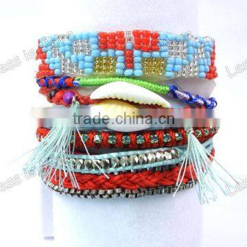 Top quality handmade pearl shell bracelet with tassels