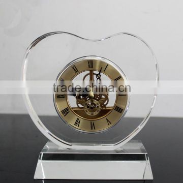 2015 new fashion heart desktop crystal colck on sale