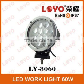 Off-road 60W LED Driving Work Light with CE, RoHs, IP67, 60w 12V Round LED Working Light