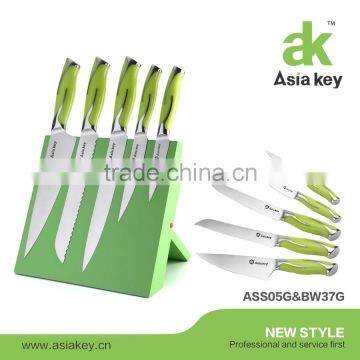 Hot selling knife set,green ABS handle,stainless steel knife set