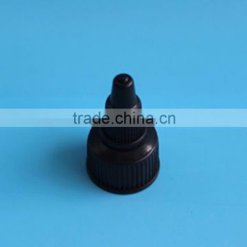 High quality 20mm plastic twist off cap, 24mm black plastic twist top cap, Sharp Mouth Cap