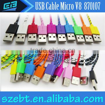 Nylon usb charger cable for iphone iPHONE 4 4S 5 5S 5C Sansung S3 S4 S5 fabric Durable braided Charger Charge Sync USB Cable