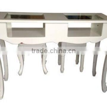 LNE-089 double nail table manicure desk for 2 people salon table with nail polish stand