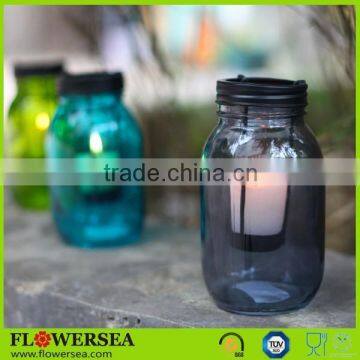 home decorative round tube colored votive glass jar for candle