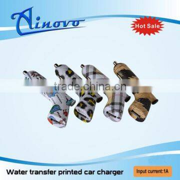 Factory price For iphone 5 car charger Water transfer printed car usb charger