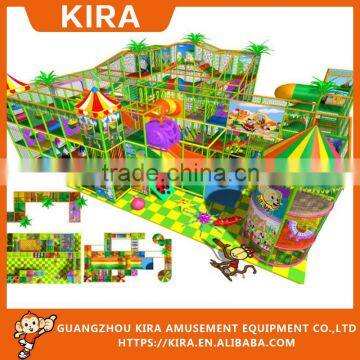 Big indoor playground equipment with ropes course adventure for sale