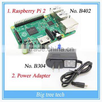 Top Quality Raspberry Pi 2 model B & Power Adapter USB Power Supply USA Power Charger B402 B304