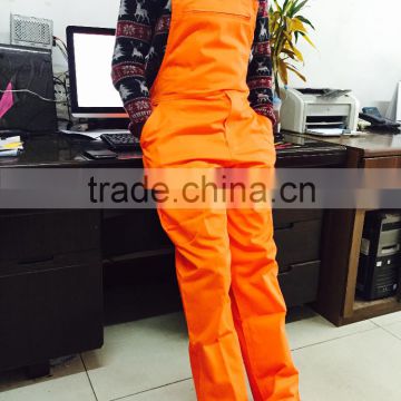 orange high quality heavy mens T/C bib work pants