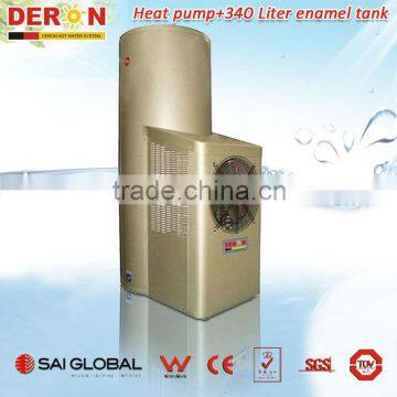 Deron hot sale air source all in one heat pump water heater DE-340LY with Enamel tank(hot water or floor heating)(CE,Sai Global)
