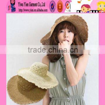 2016 fashion beach hot sale young girl raffia straw hat factory direct latest cheaper OEM raffia straw hat wholesale