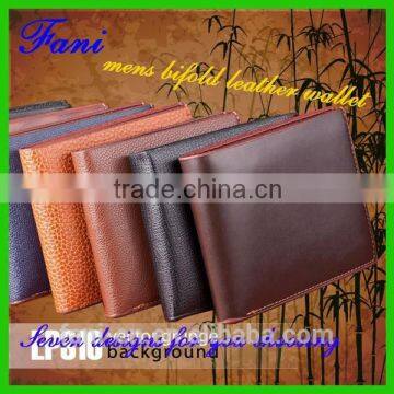 Seven styles mens bifold leather wallets with high quality and hot selling