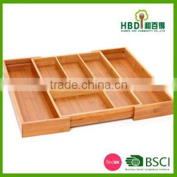 Totally Bamboo Expandable Organizer, bamboo cutlery Tray,wood cutlery box